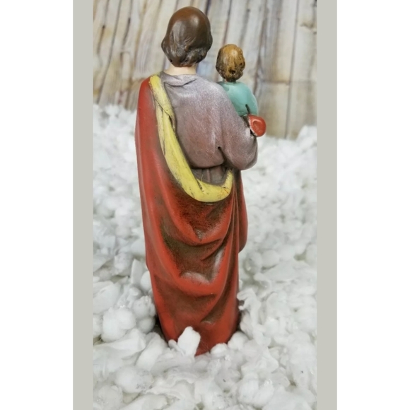 Resin Saint St Joseph W/ Jesus Christ Child - Picture 2 of 2